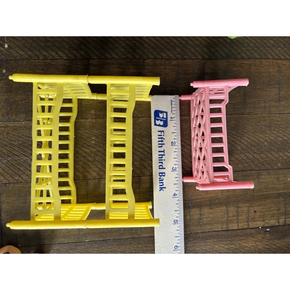 VTG Bunk Bed Crib Celluloid Baby Doll Hong Kong Furniture Plastic 60s Dollhouse‎